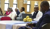 Participants gather at the Aug. 18, 2025, launch event for a new digital app that will bring together 66 Catholic radio stations in east Africa. Father Don Bosco, editor-in-chief of ACI Africa, CNA’s news partner in Africa, is pictured in the center.